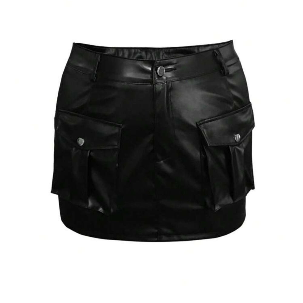 Black Cargo Mini Skirt Night Out